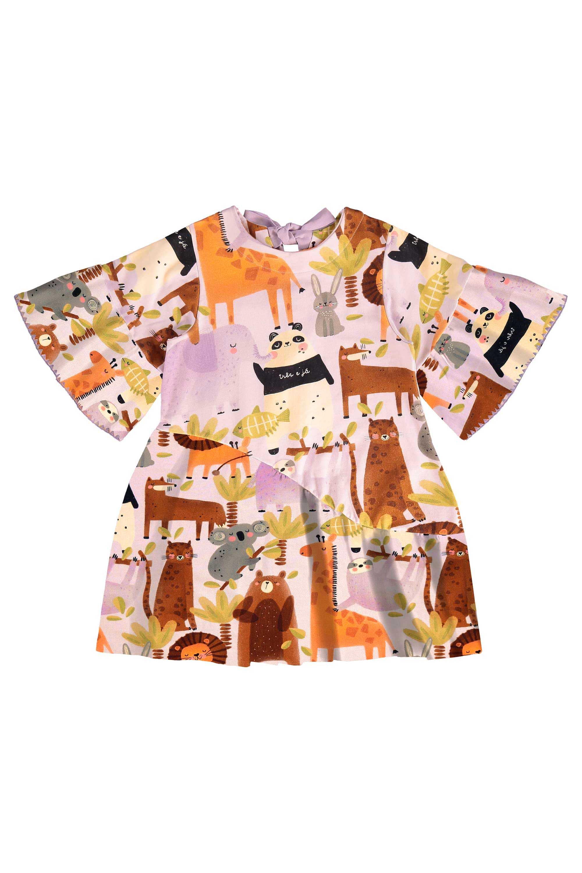 Vestido Safári Encantado Infantil em Molecotton Sem Felpa (Roxo) Três e Já - Imagem 18